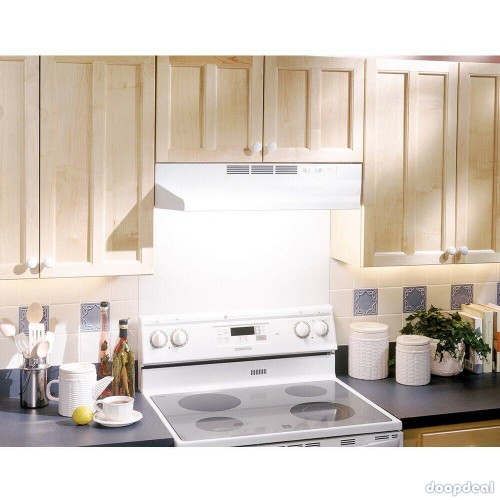Broan Under Cabinet Range Hood 21 in. Rocker Control Ductless Lighted White