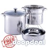 Mainstays MULTI-COOKER POT Stainless Steel Set Cookware 8 Quart Pasta Steamer