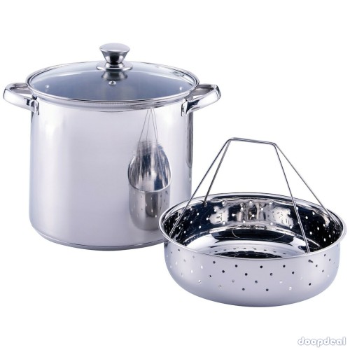 Mainstays MULTI-COOKER POT Stainless Steel Set Cookware 8 Quart Pasta Steamer