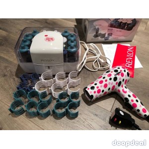 Hair Blow Dryer & Revlon UltraSetter Heated Rollers, 3 Sz. Curler Set! 