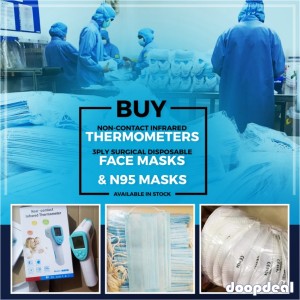 Buy Non contact Infrared Thermometer & Disposable Face mask