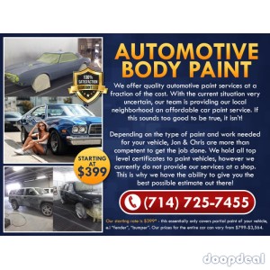 STARTING AT *$399 AUTO BODY PAINT -Cypress