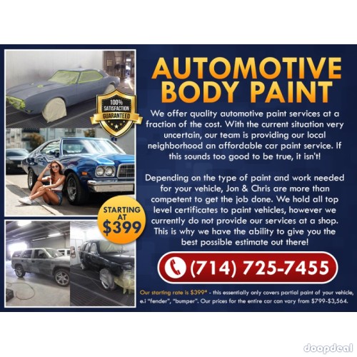 STARTING AT *$399 AUTO BODY PAINT
