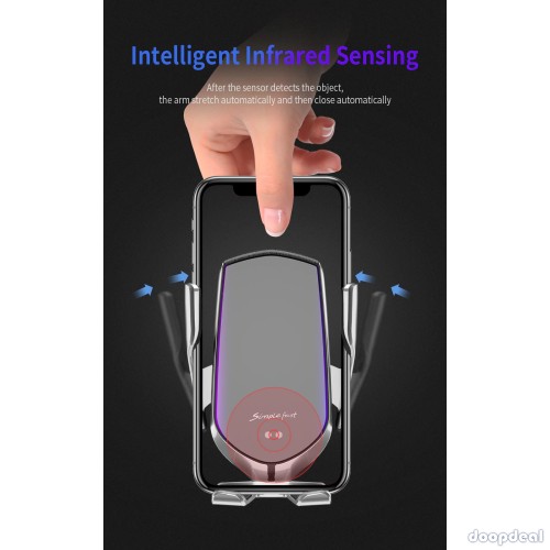 ACE AUTOMATIC CLAMPING QI WIRELESS CAR CHARGER MOUNT INFRARED SENSOR FAST CHARGING HOLDER